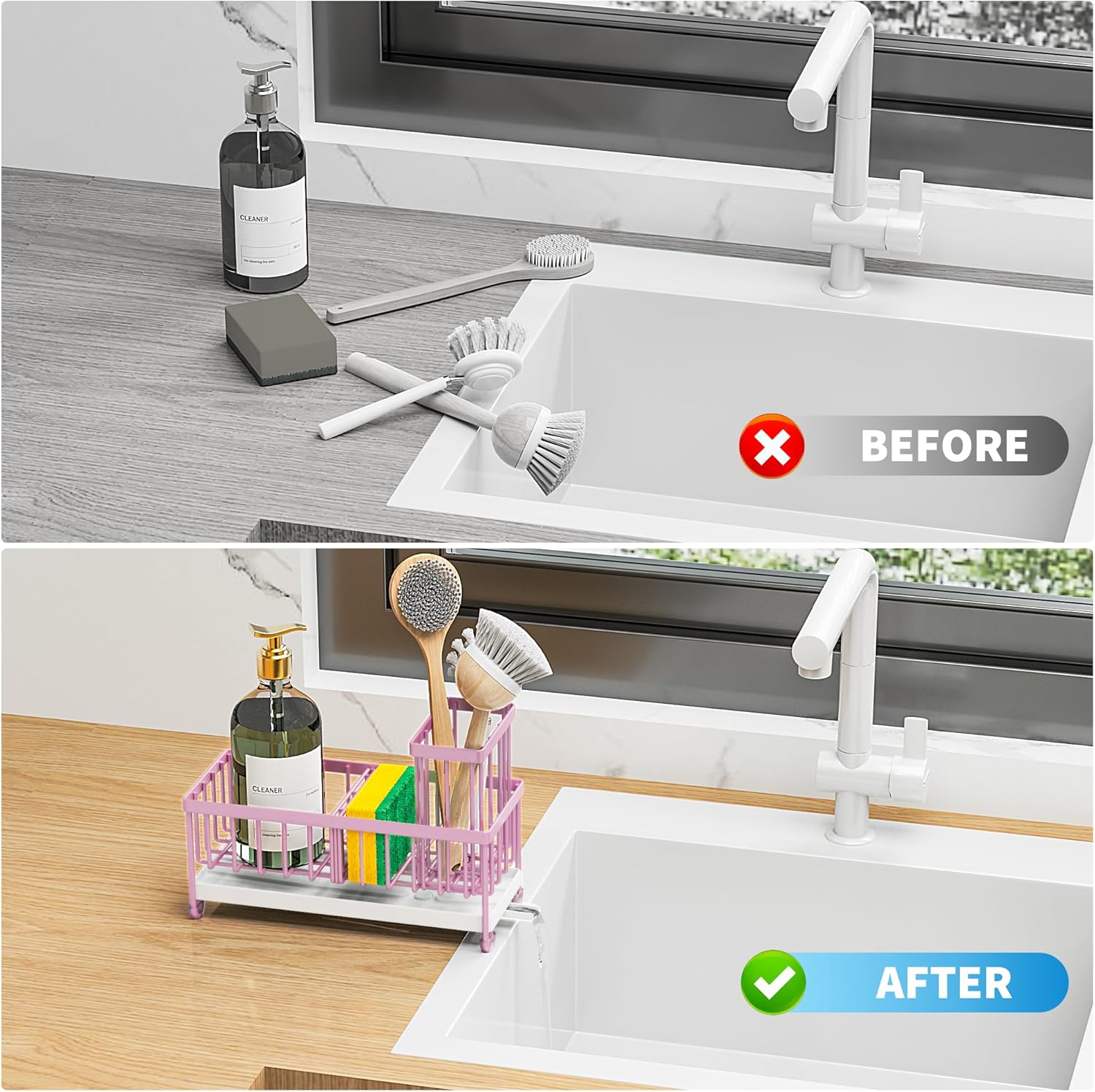 Black Sponge Holder for Kitchen Sink,