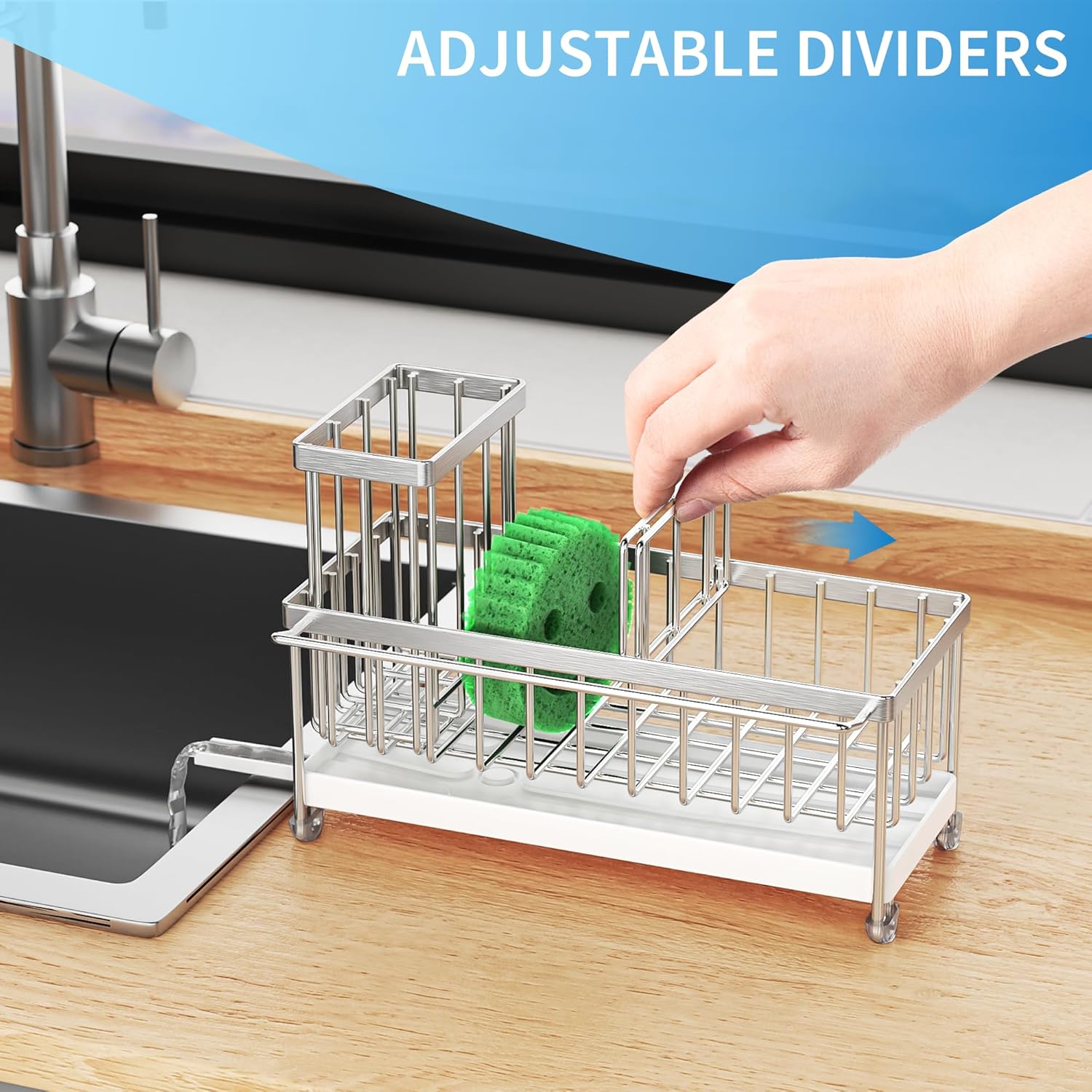 Black Sponge Holder for Kitchen Sink,