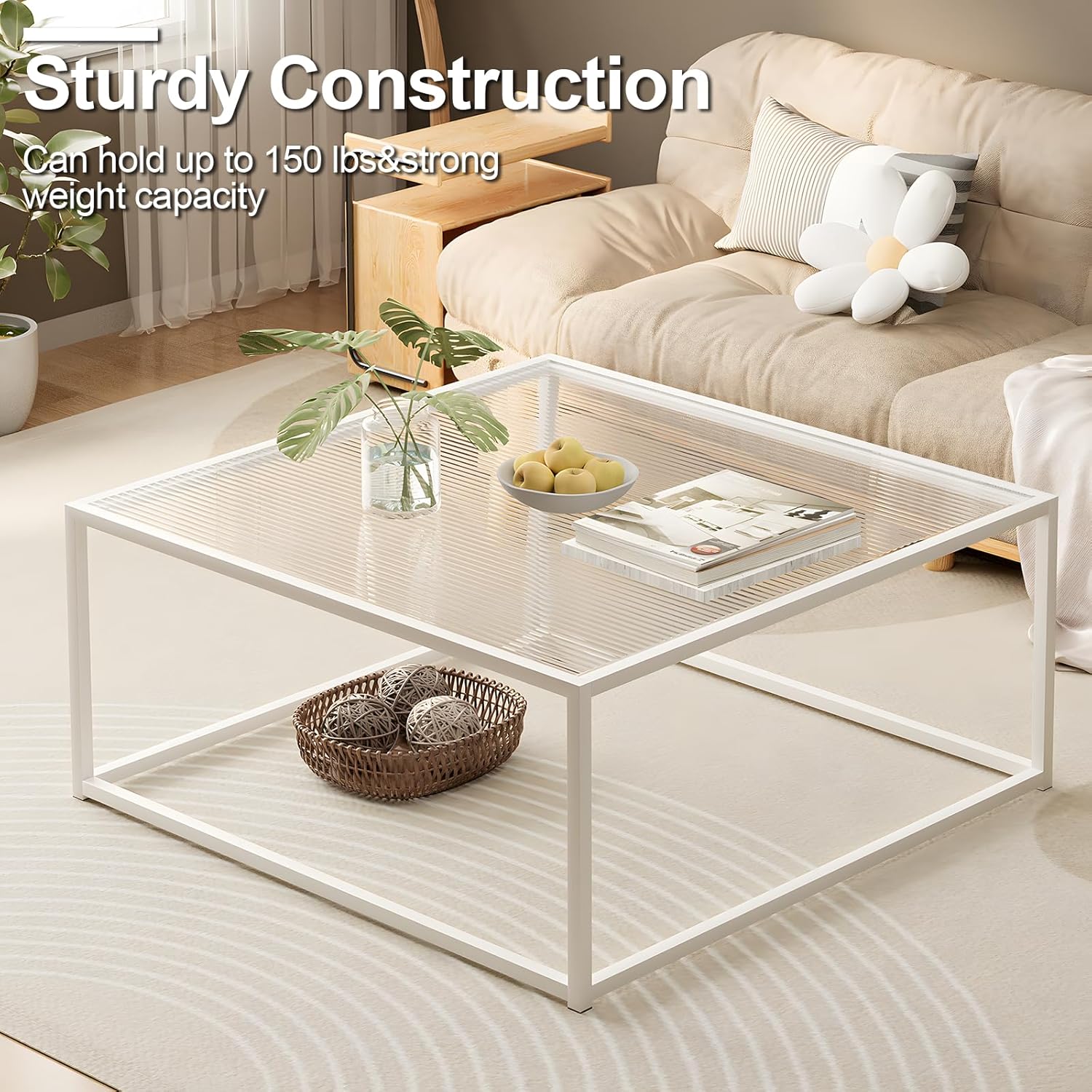 Glass Coffee Table Modern Center Table