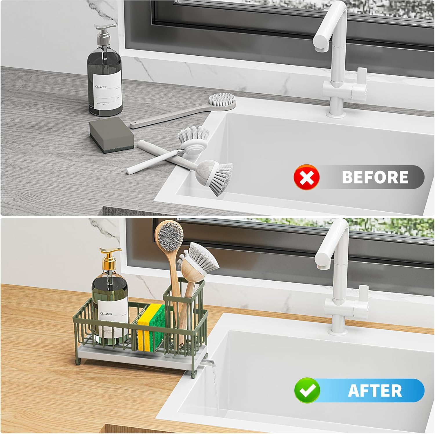 Black Sponge Holder for Kitchen Sink,