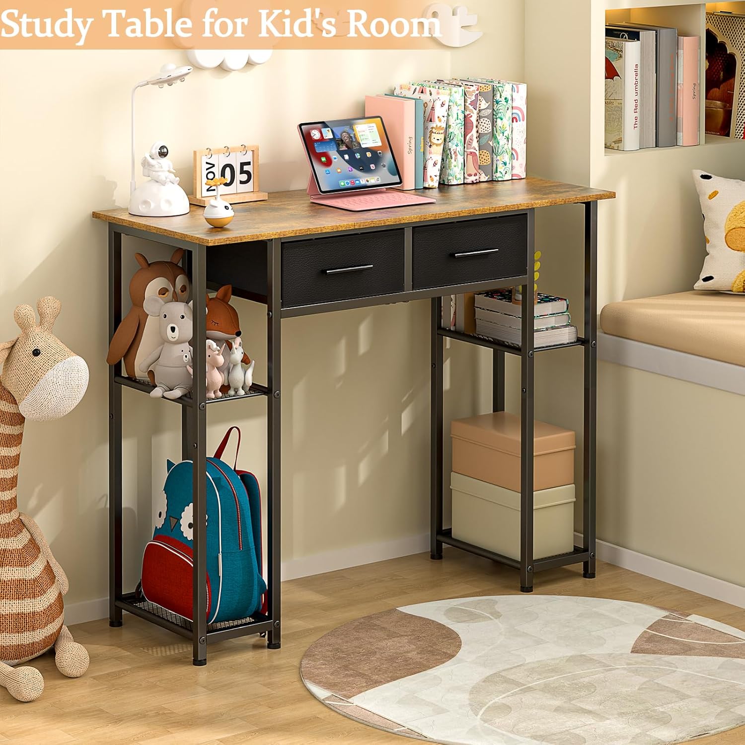 White Computer Desk with Drawers,