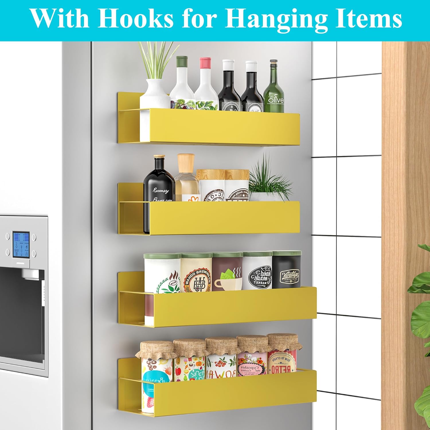 Metal 4 Pack Magnetic Spice Storage