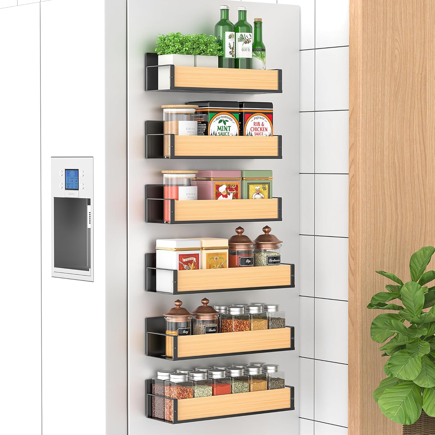 Metal 4 Pack Magnetic Spice Storage