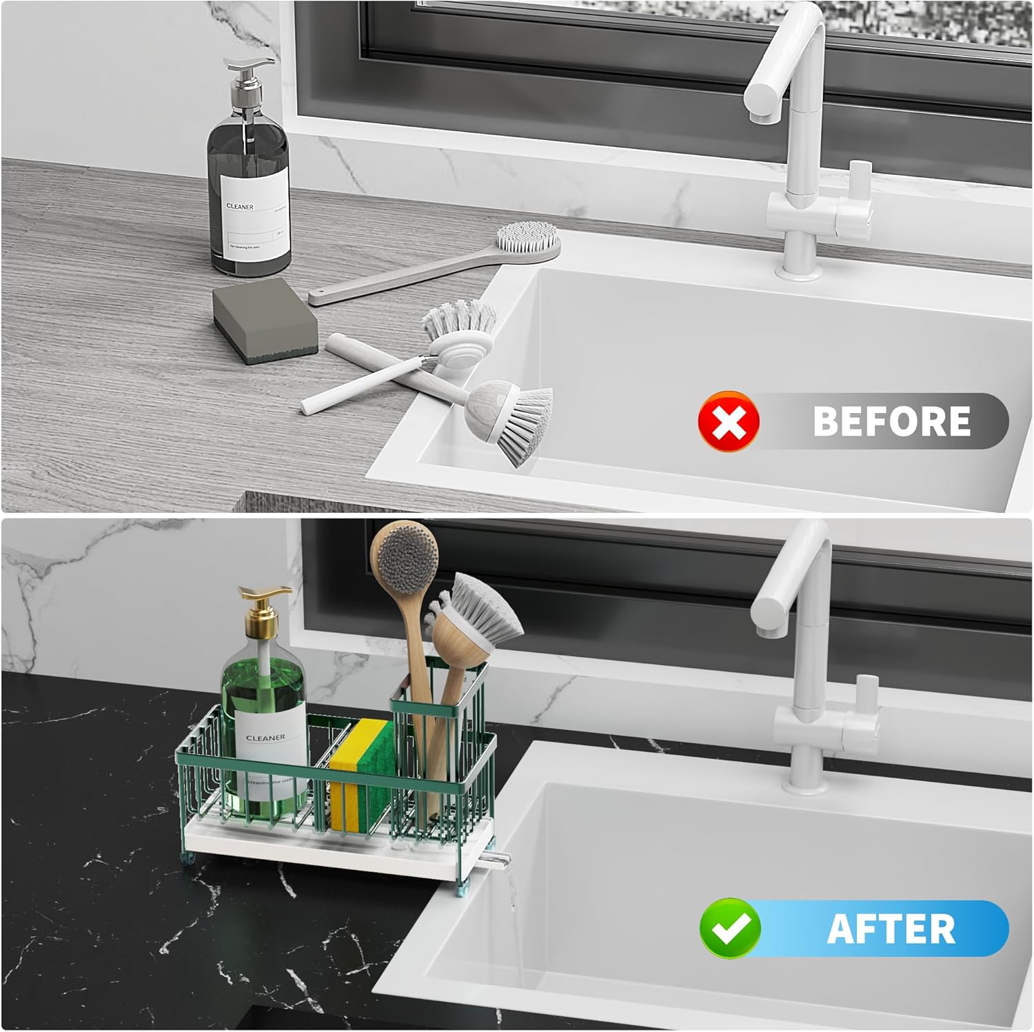 Black Sponge Holder for Kitchen Sink,