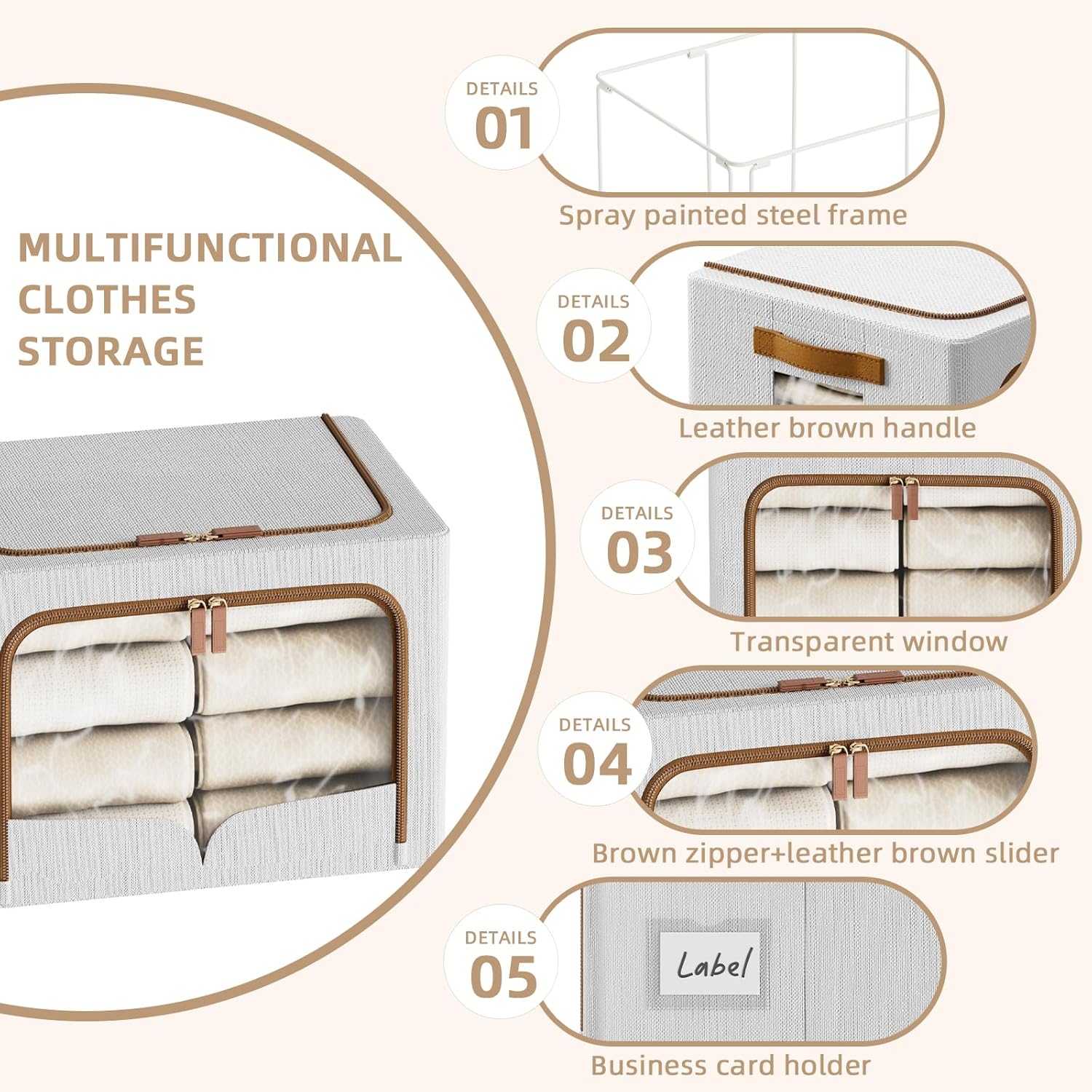 6 Pack Clothes Storage Bins