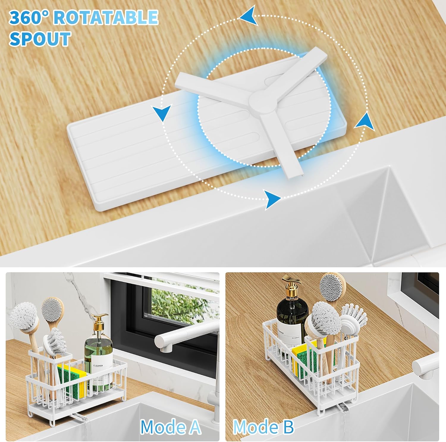 Black Sponge Holder for Kitchen Sink,