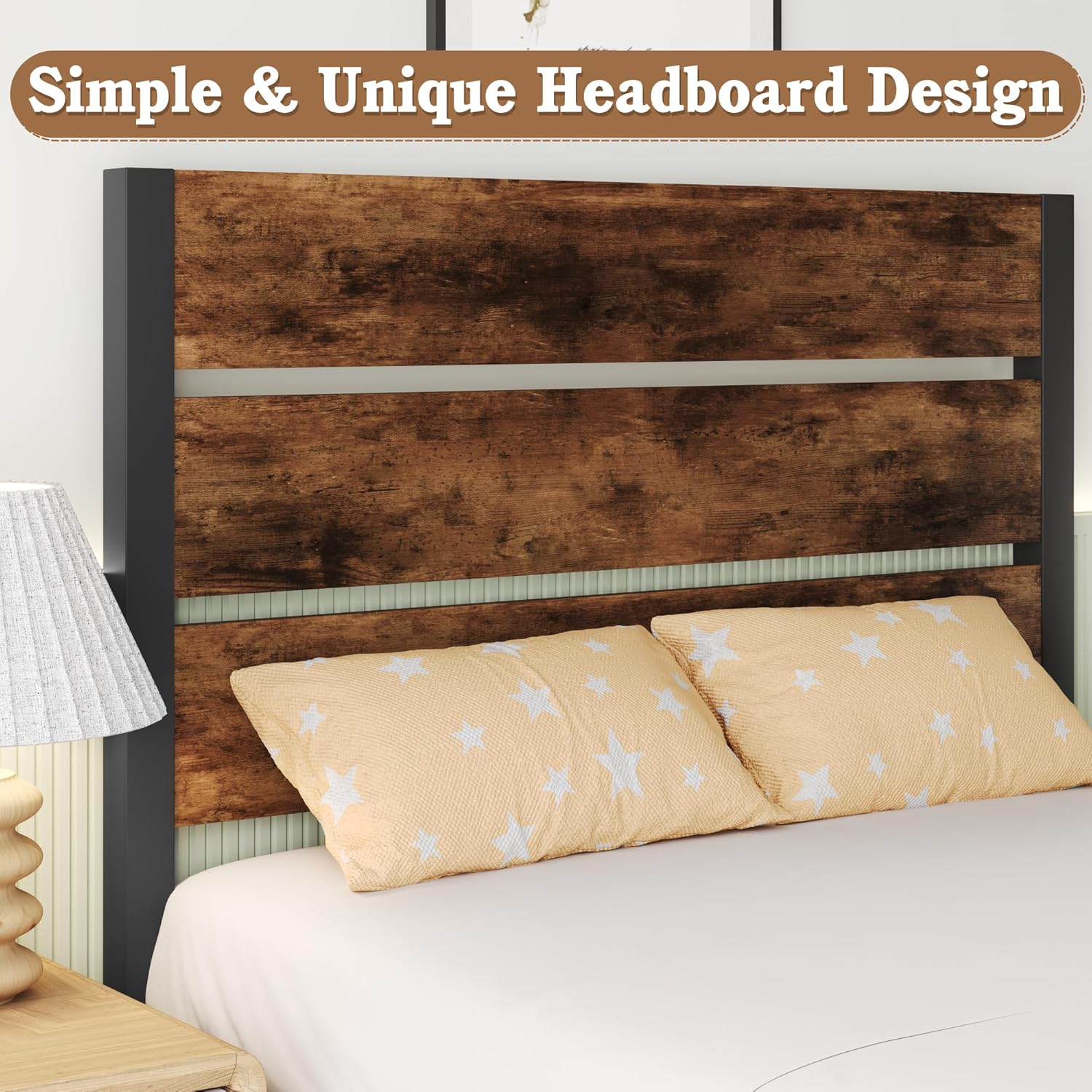 Queen Bed Frame with Headboard and Footboard