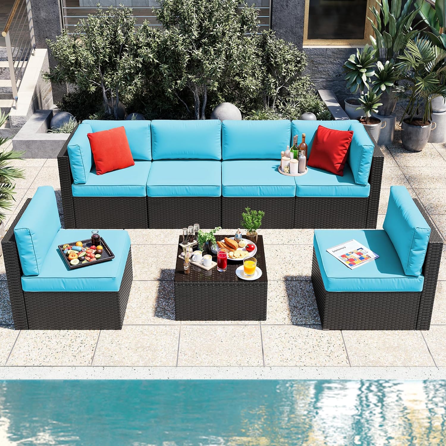 7 Pieces Patio Furniture Sets