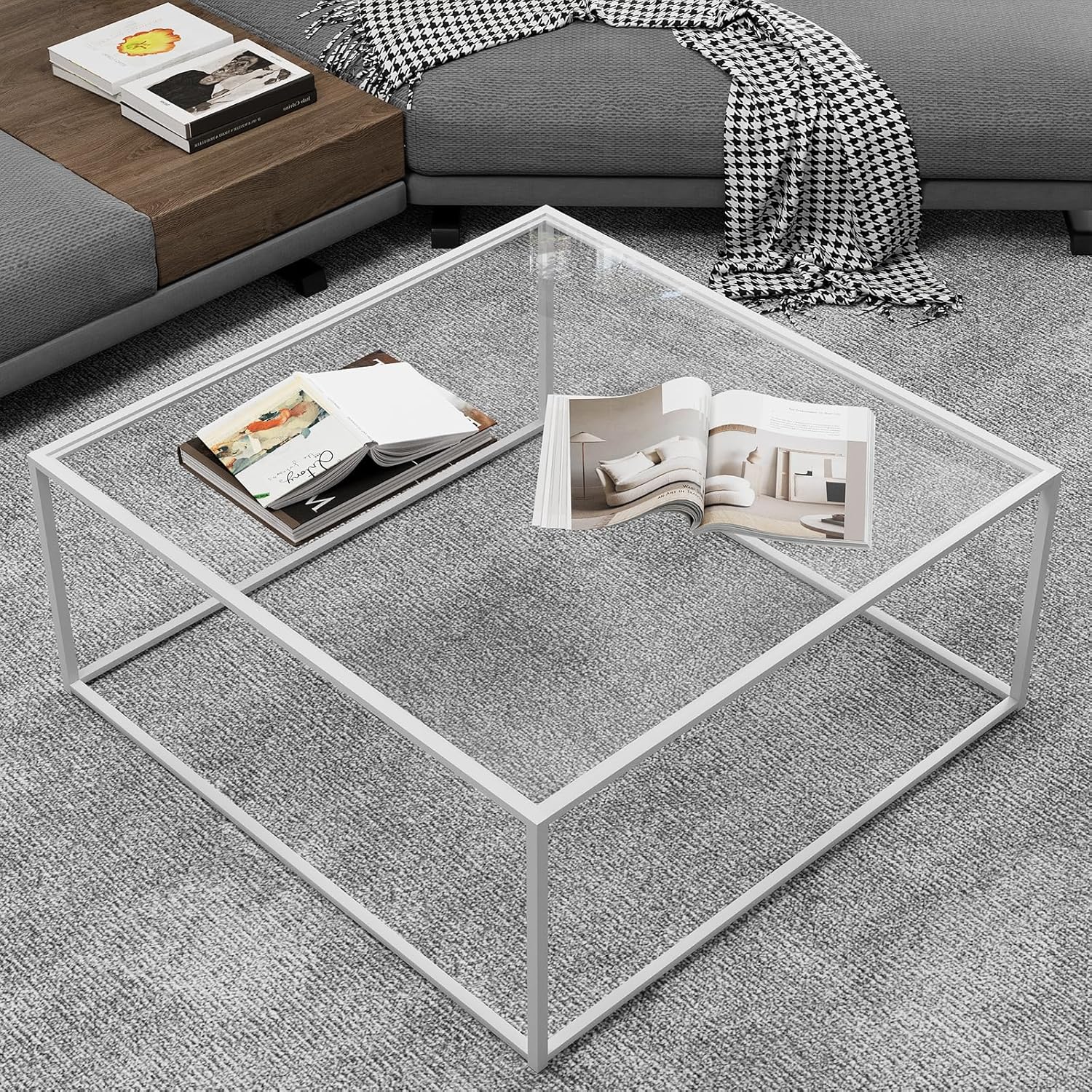 Glass Coffee Table Modern Center Table