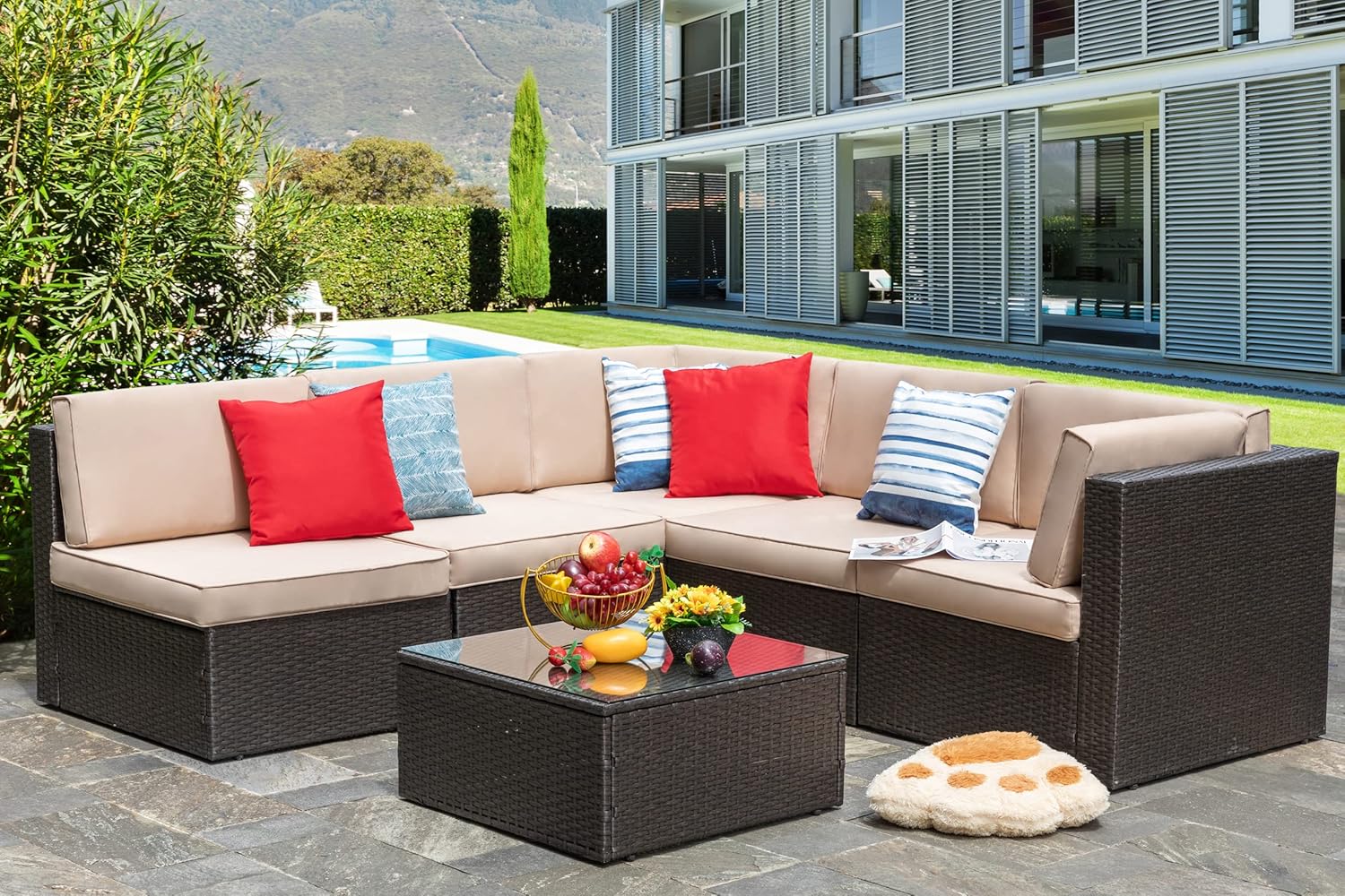 6 Pieces Outdoor Patio Furniture Set,