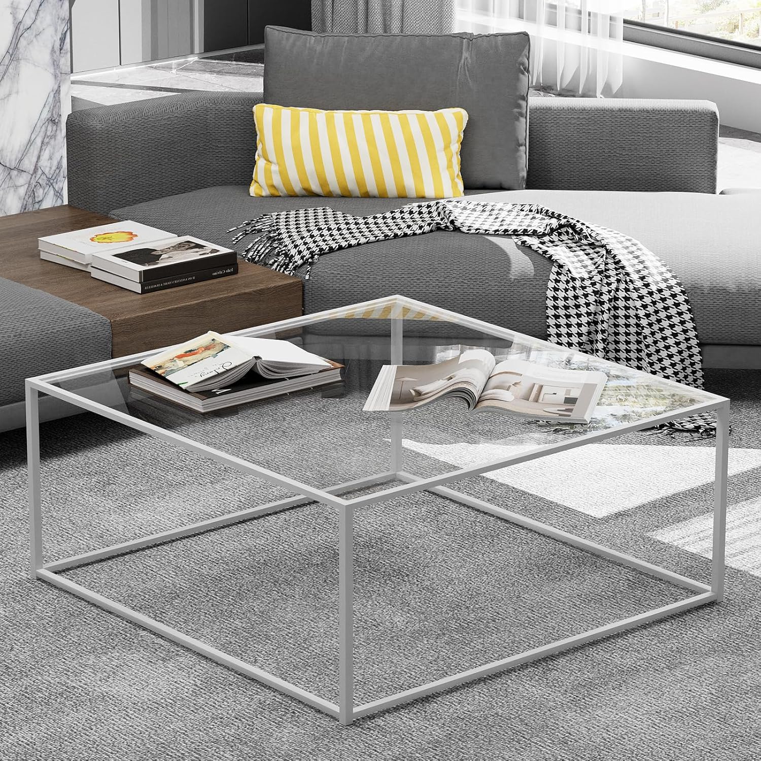 Glass Coffee Table Modern Center Table
