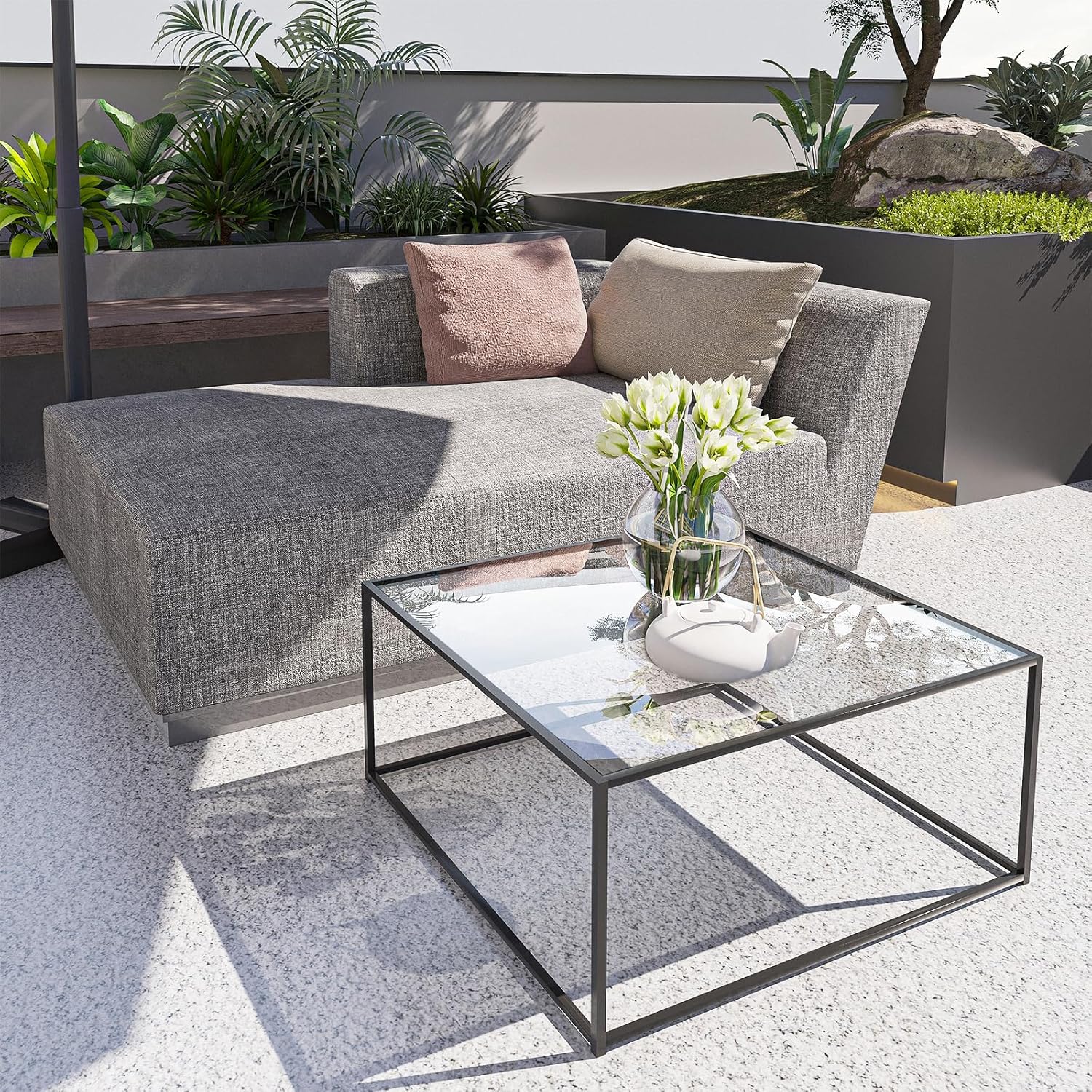 Glass Coffee Table Modern Center Table