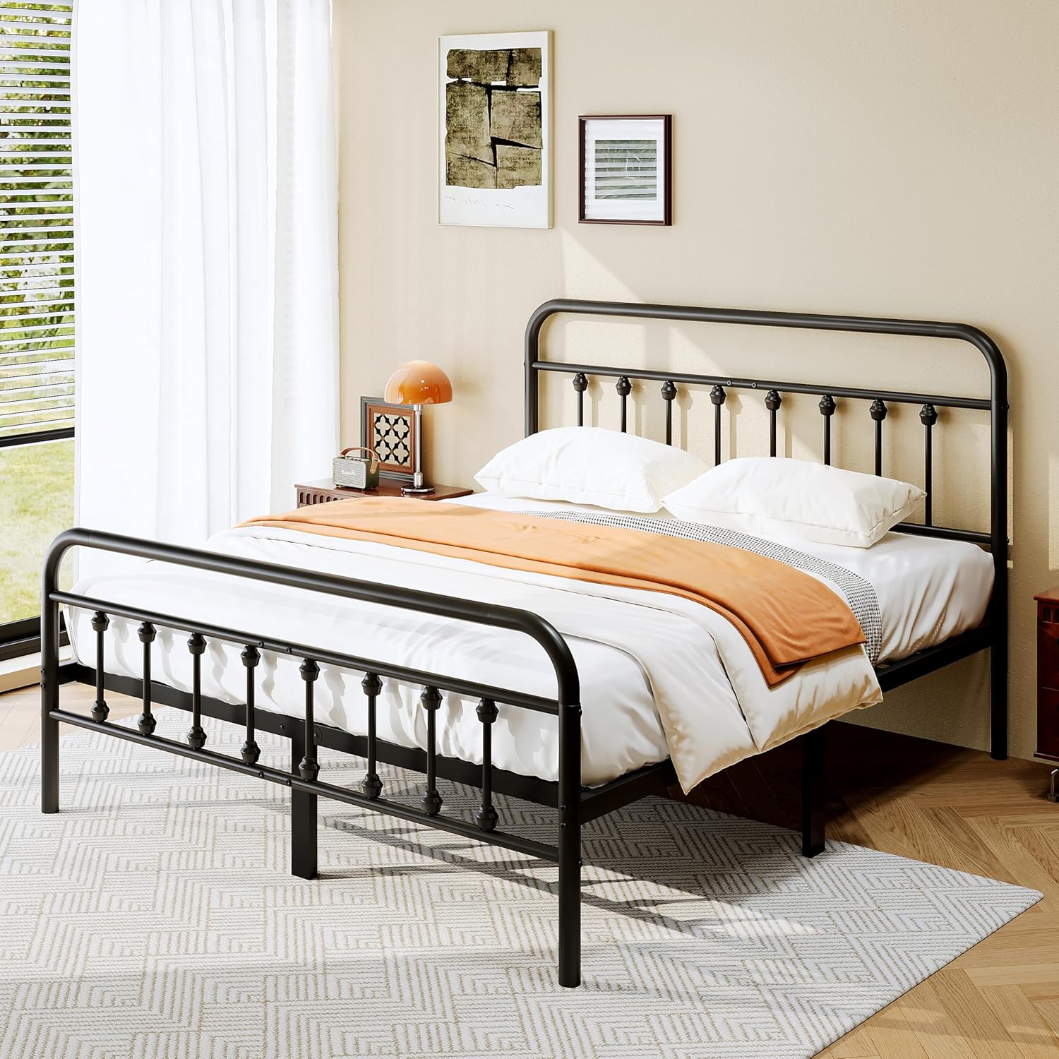 Queen Bed Frame with 2 Storage Drawers,