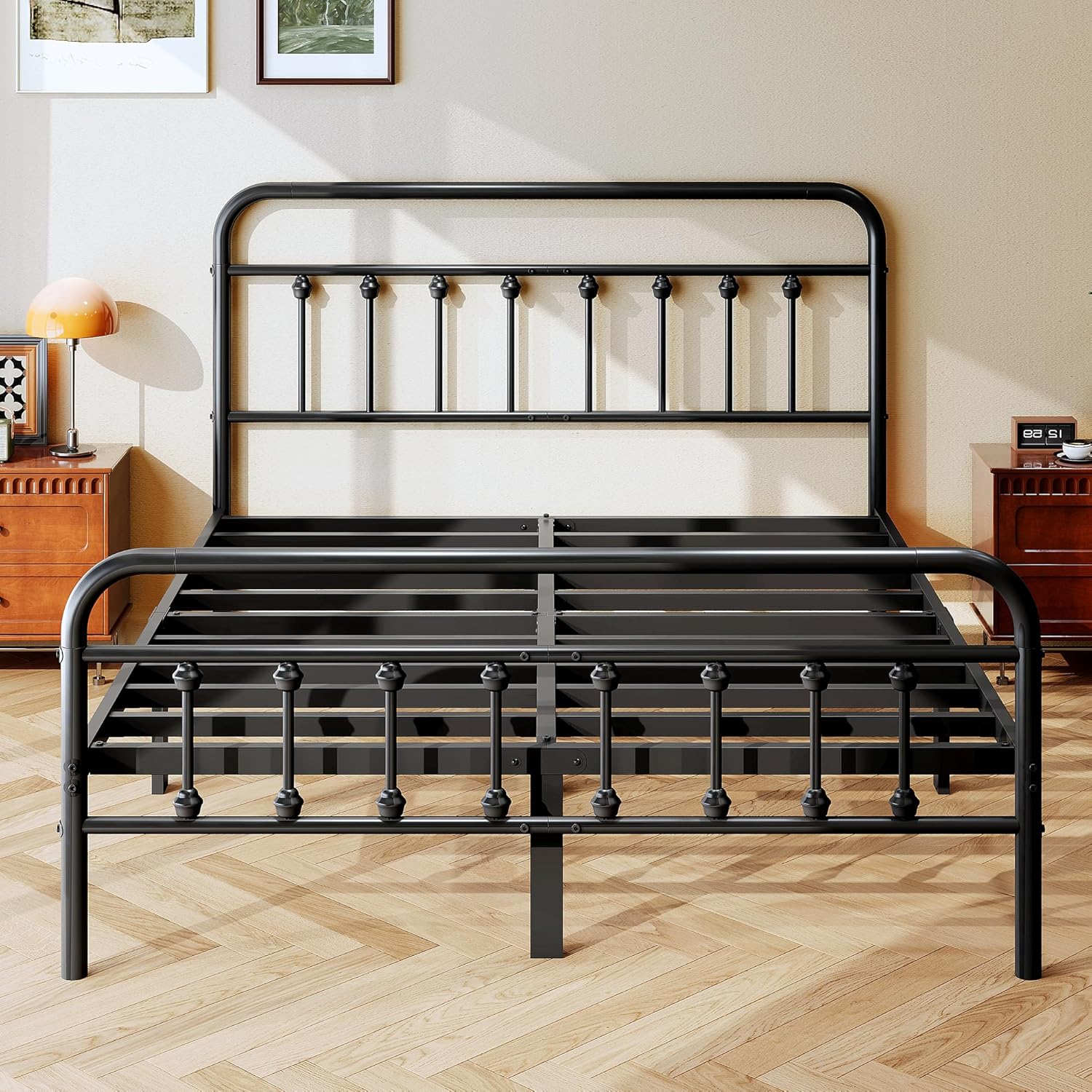 Queen Bed Frame with 2 Storage Drawers,